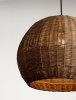 Lampa wisząca rattanowa okrągła boho rustykalna industrialna nad stół do salonu sypialni ściemnialna Luces Exclusivas
